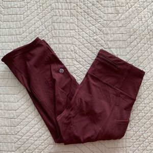 Lululemon Maroon High Rise Crop Yoga Pants
